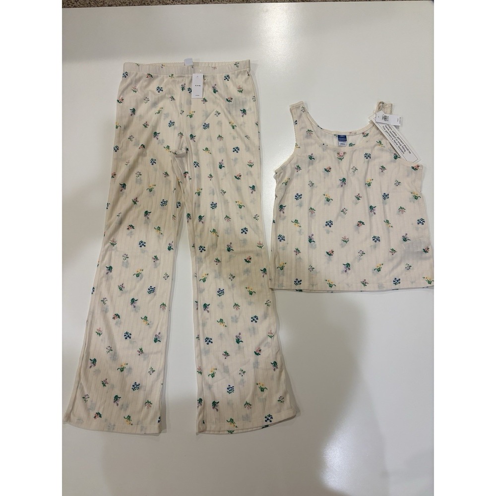 Old‎ Navy girls XL 12-14 Tank Pajama set With Pants Floral Lightweight